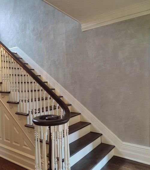 Sueded clay plaster walls